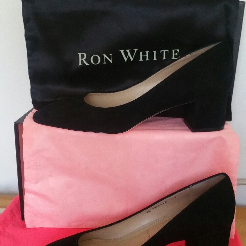 Ron White Black Suede Pumps